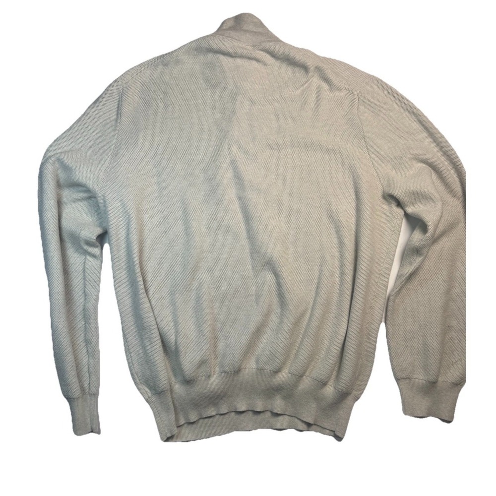 Polo Ralph Lauren Quarter Zip Sweater Men's XXL Pima Cotton Oatmeal Pullover - Picture 2 of 5